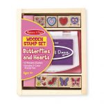 Wooden Stamp Set – Butterflies and Hearts