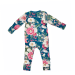 Soft & stretchy WINTER GARDEN NAVY zipper jumpsuit