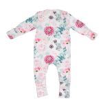 Soft & stretchy SPRING GARDEN PINK zipper jumpsuit