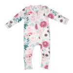 Soft & stretchy SPRING GARDEN PINK zipper jumpsuit