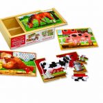 Wooden Jigsaw Puzzle in a Box Farm Animals