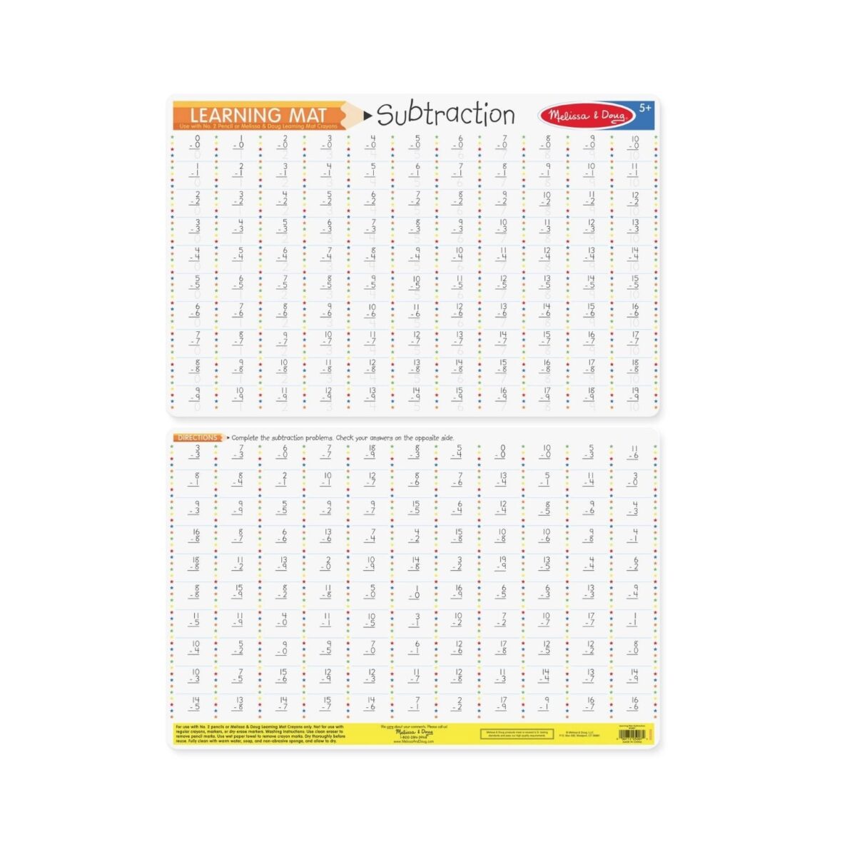 learning mats subtraction